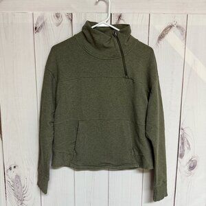 The North Face Motivation Fleece Mock Neck Pullover Women’s Large Green EUC